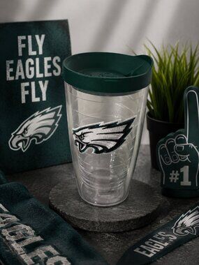 Philadelphia Eagles Tervis 16oz Insulated Tumbler Travel Mug Green Lid
